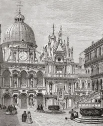 Hof des Dogenpalastes, Venedig, Italien im späten 19. Jahrhundert. Aus Italienische Bilder von Rev. Samuel Manning, veröffentlicht um 1890.