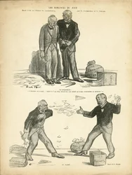 Illustration von Ricardo Flores (1878-1918) in Le Rire, 28/12/12 - Romanze des Tages - Fall von Panama, Fall von Aufzeichnungen, Repression - Million der Chartreux - Combes Emile (1835-1921), Clemenceau George