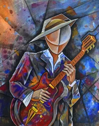 Abstrakter Gitarrenspieler