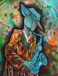 Abstrakter Jazzmusiker