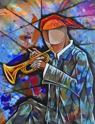 Abstrakter Jazzmusiker