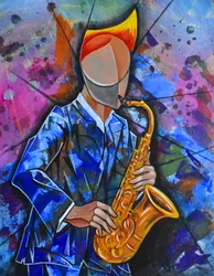 Abstrakter Jazzsaxophonist