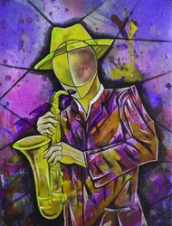 Abstrakter Jazzsaxophonist