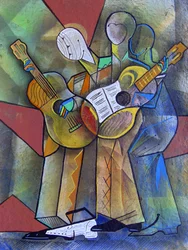 Kubistische Gitarrenspieler