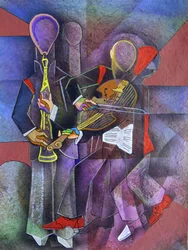 Kubistische Jazzmusiker