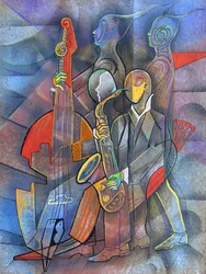 Kubistische Jazz-Performance
