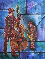 Geometrische Jazzspieler