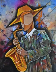 Lebhafter Jazzmann