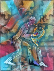 Lebendiger Jazzmusiker