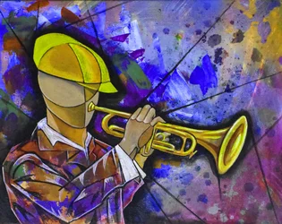 Lebhafter Jazzmusiker
