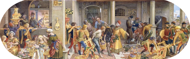 Ein Florentiner Fest: Vorbereitungen in der Küche und Kantine