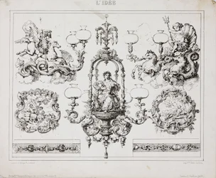 Gas- oder Ölkronleuchter, Paris, Frankreich, ca. 1860