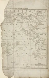 Karte von Cooks Reisen, ca. 1780