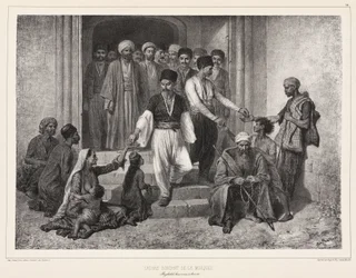 Tataren verlassen die Moschee, Baghtscheh-Sarai, Krim