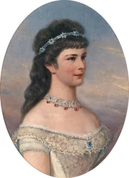 Porträt von Elisabeth von Bayern mit Diadem