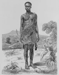 Madi mit Bogen und Pfeilen, aus 