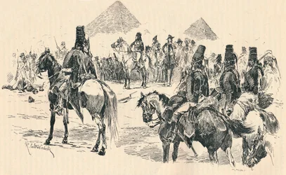 Napoleon Buonaparte in der Schlacht bei den Pyramiden, 1798, 1884