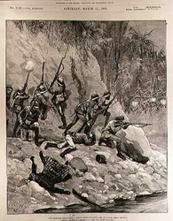Die Burma-Expedition: Kampf mit Dacoits, 12. Januar, in der Nähe von Shoay Green