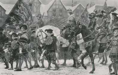 Die Krönungsprozession von Edward VI. durch London