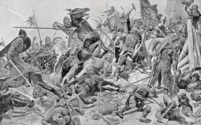 Harolds (ca. 1022-66) letzter Stand, Illustration aus 