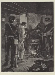 Aufstand in der Herzegowina, Gefangener wird zu einer österreichischen Gendarmeriestation gebracht