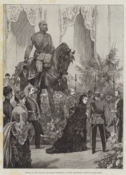 Eröffnung der Kolonial- und Indien-Ausstellung in South Kensington, Ankunft der Königin