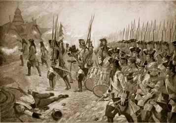 Die Schlacht von Blenheim: Sturm auf das Dorf, Illustration aus 