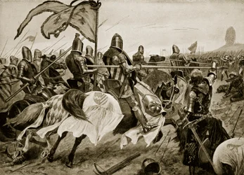Die Schlacht von Crecy, 26. August 1346, Illustration aus 