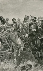 Der tapfere Angriff der Scots Greys in der Schlacht von Waterloo