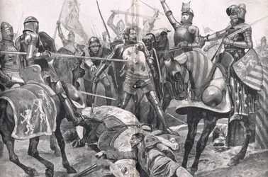 Der letzte Stand von Johann II. Frankreich in der Schlacht von Poitiers, Illustration aus 