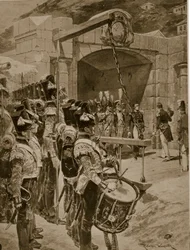 Die Kapitulation der Insel Mauritius an die Briten im Jahr 1810, Illustration aus 