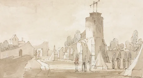 Mont St. Jean, das Dorf der Schlacht von Waterloo, südlich von Brüssel, 1815