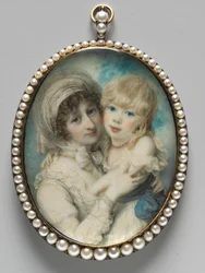 Porträt von Catherine Clemens und ihrem Sohn, John Marcus Clemens, ca. 1800