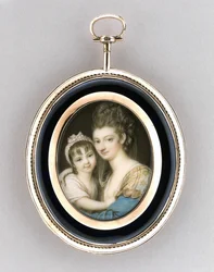 Porträt einer Mutter und Tochter, ca. 1765-70