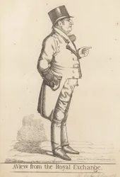 Lee La Chamette; Ansicht von der Royal Exchange, 1817