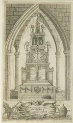 Lichfield - Musikalische Altaruhr: Radierung, undatiert [?18. Jahrhundert]