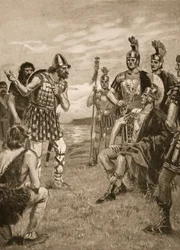 Agricola empfängt einen irischen König, Illustration aus 