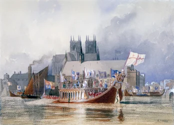 Ankunft des Lord Mayor in Westminster, ca. 1841
