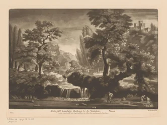 Landschaft mit Wasserfall