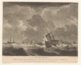Marineschiffe auf hohen Wellen
