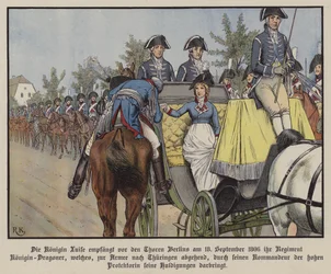 Königin Louise von Preußen inspiziert ihr Dragonerregiment, Berlin