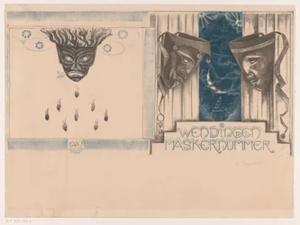 Umschlagentwurf für: Wendingen, Maskernummer, 1920