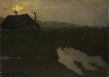 Landschaft bei Mondlicht