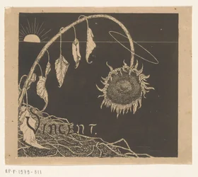 Umschlagentwurf für: Richard Roland Holst, Ausstellung der hinterlassenen Werke von Vincent Van Gogh, 1892