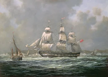 Ostindienfahrer H.C.S. Thomas Coutts vor den Needles, Isle of Wight