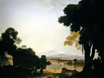 Blick auf den Tiber mit Berninis Aedicula links