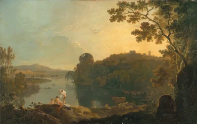 Flusslandschaft: Badende und Vieh, ca. 1763-65