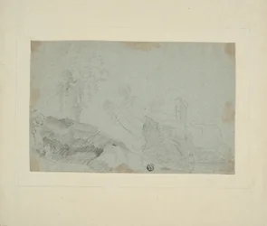 Felsige Landschaft mit stehender Figur