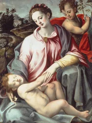 Die Madonna und das Kind mit dem kleinen Johannes dem Täufer