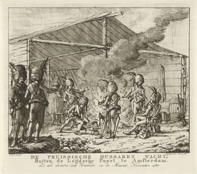 Die preußische Husarenwache am Leidse Tor in Amsterdam, 1787